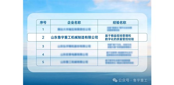 鲁宇重工入选山东省质量标杆企业